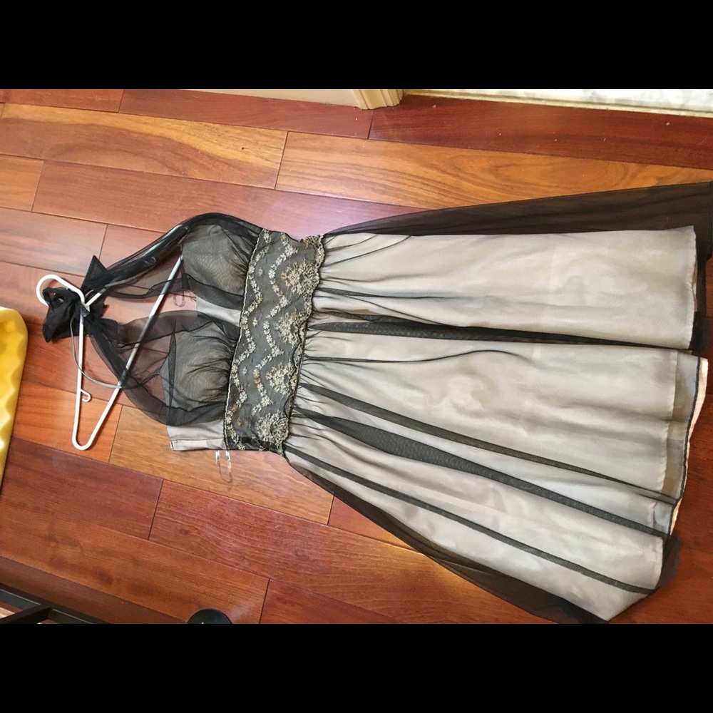 Chiffon black and gold dress
