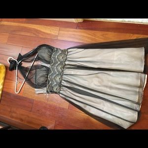 Chiffon black and gold dress