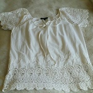 Karen Kane cream lace top