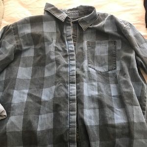 ASOS boyfriend denim check shirt US14