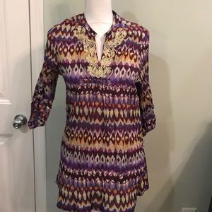 Purple and gold blouse