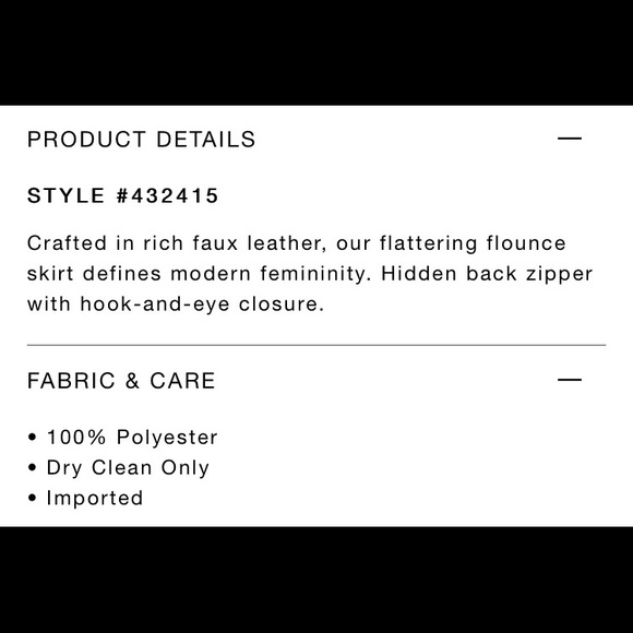 Ann Taylor faux leather flounce skirt. - Picture 4 of 5