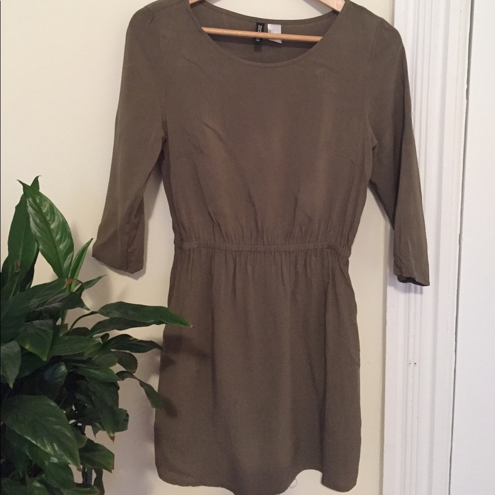 Olive Green Mini Dress H&M Dress