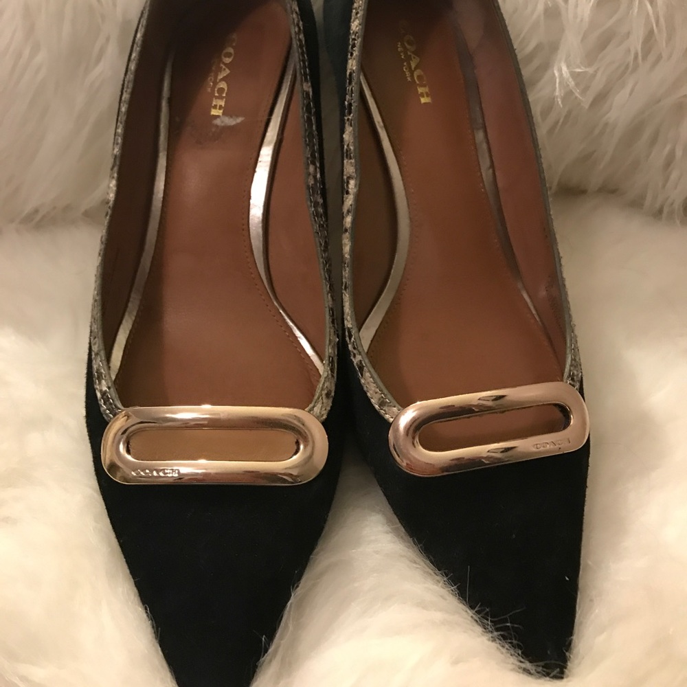 Coach black suede shoes