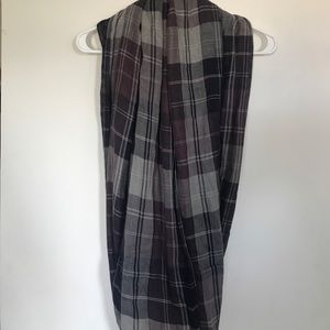 Loft Purple Plaid Infinity Scarf