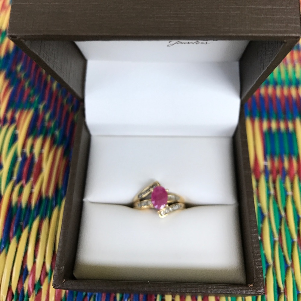 Pink stone ring