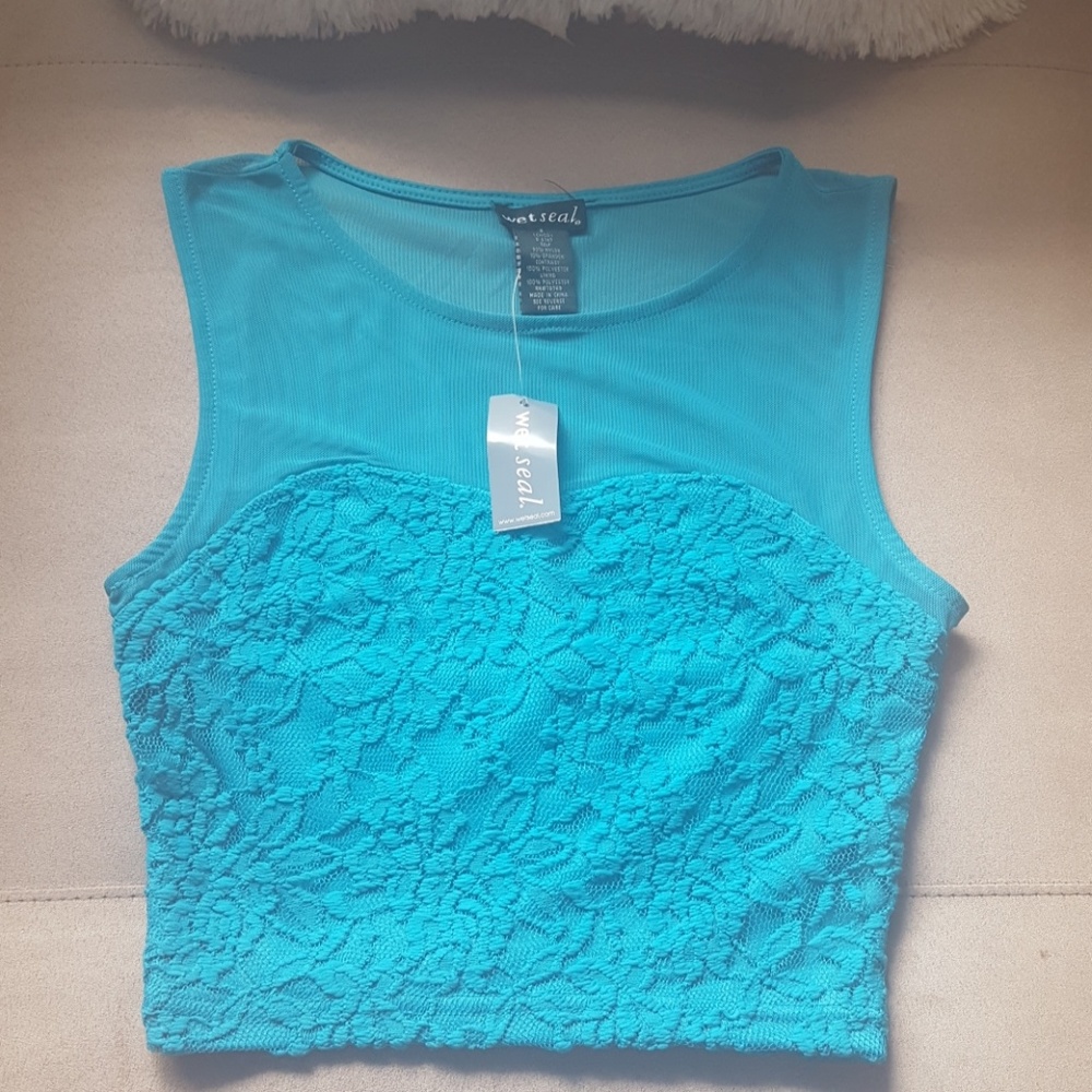 Wet Seal Mesh Crop Top
