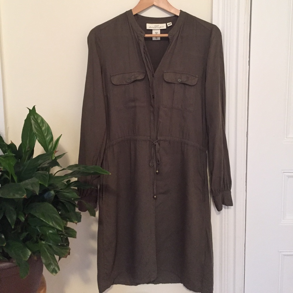 Military Green H&M Shirtdress Size 4