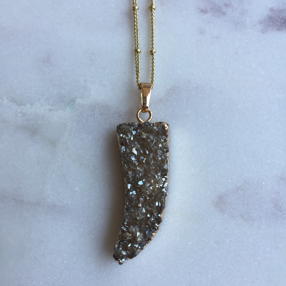 Druzy Tusk Necklace - Picture 6 of 8