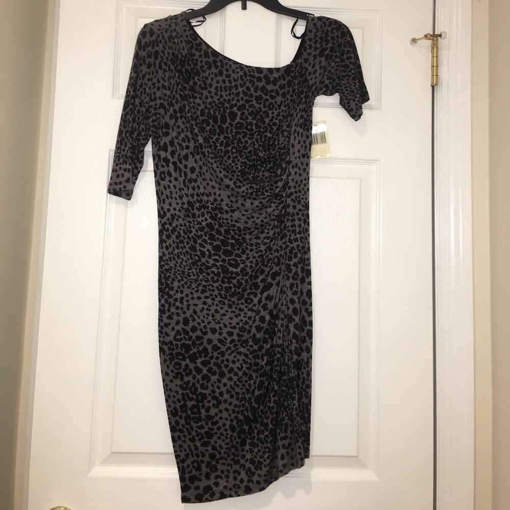 GUESS - Black and Gray Animal Print Dress