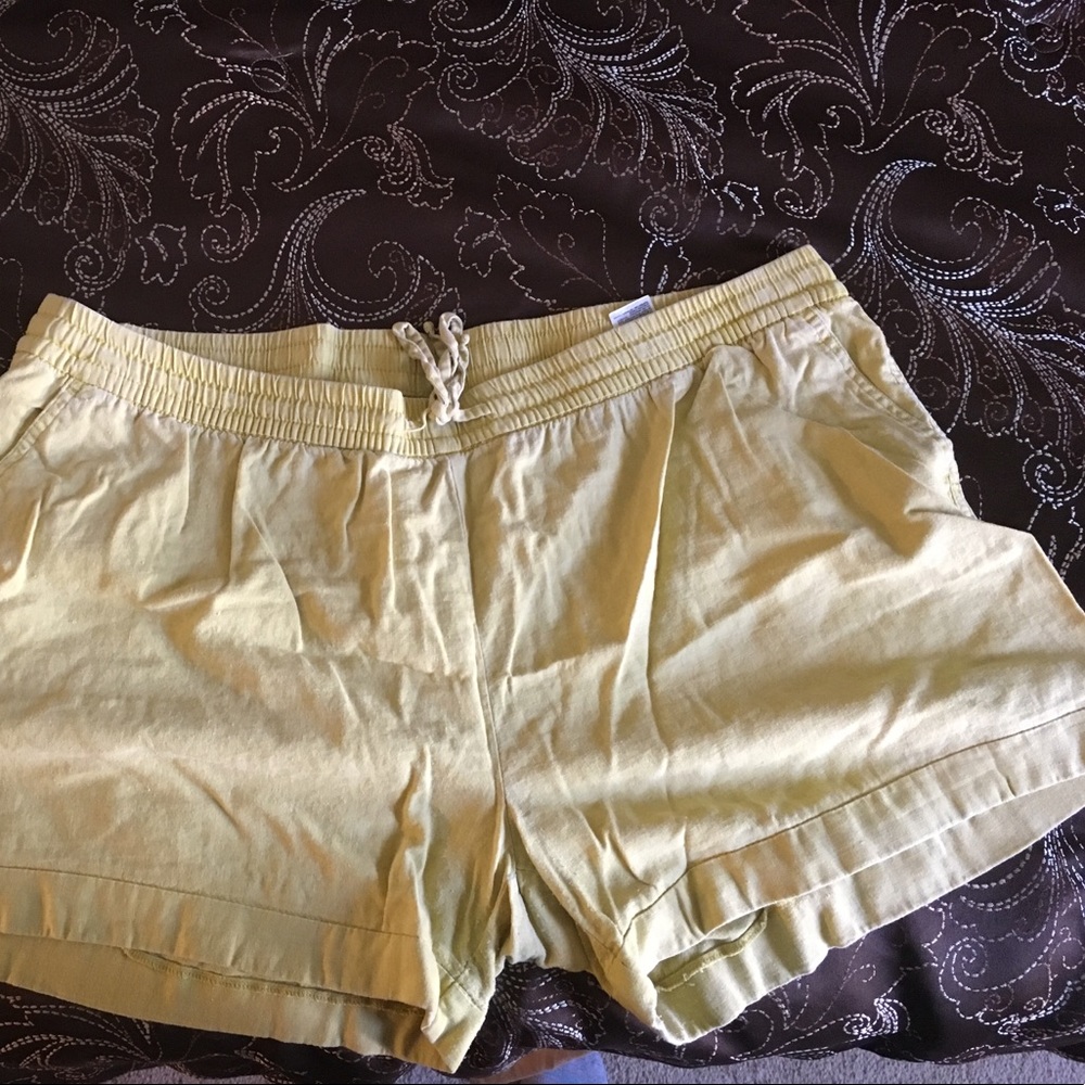 Yellow Linen Old Navy Shorts