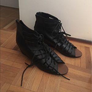 Gladiator tie up wedge sandals