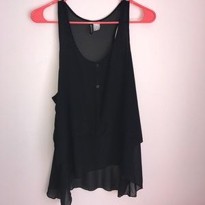 Black layered tank top