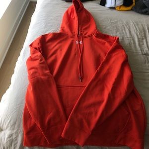 Orange Under Armour hooded sweatshirt XL