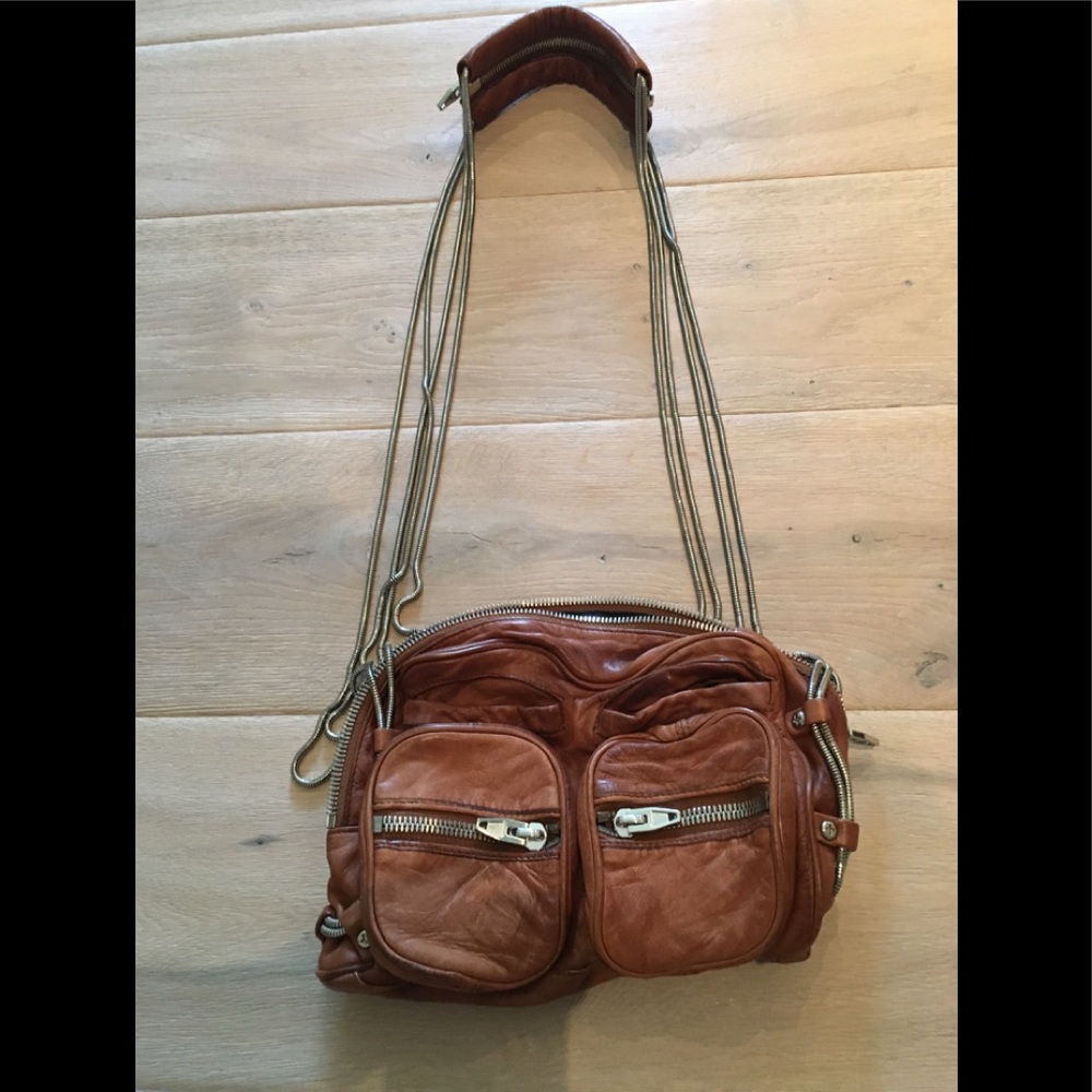 ALEXANDER WANG Tan Washed Lambskin Brenda Chain