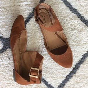Jomax Wrap Vegan Brown Suede Flats