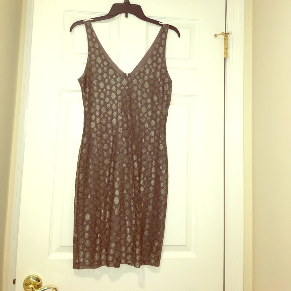 Vintage Inspired grey lace overlay dress