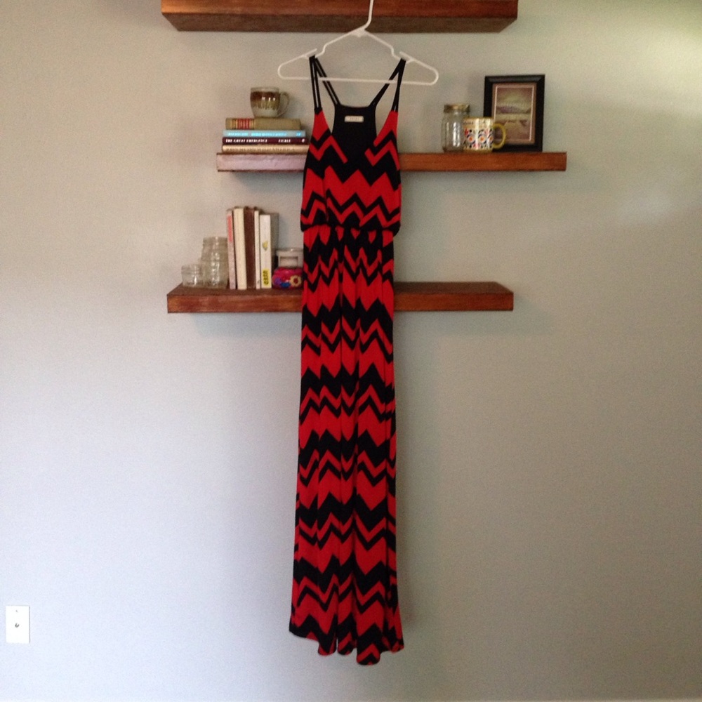 Boutique Black and Red Maxi Dress