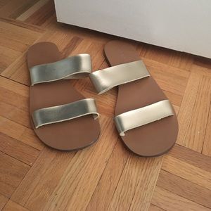 Gold strap sandals