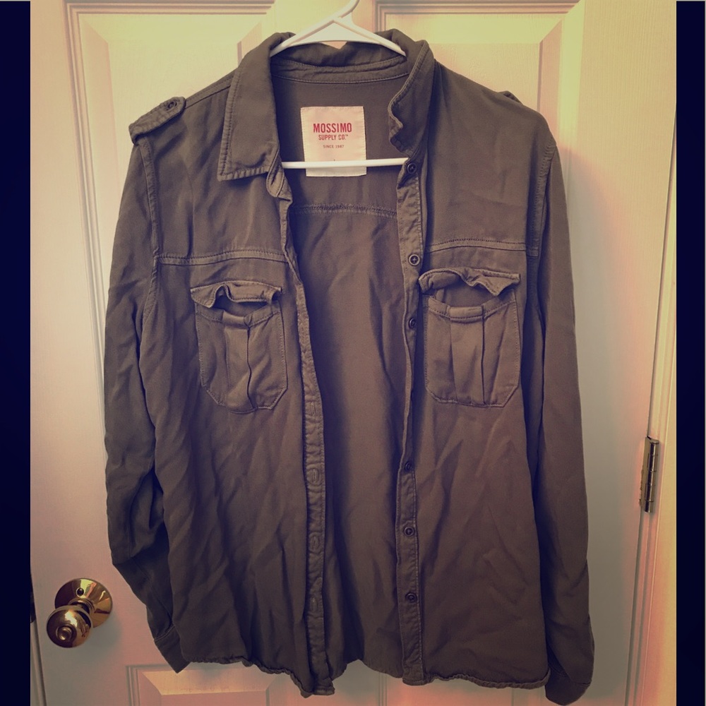 Green Button-up shirt