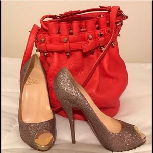 Christian Louboutin glitter shoes, size 38
