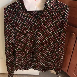 Diane von Furstenberg Black Silk Blouse