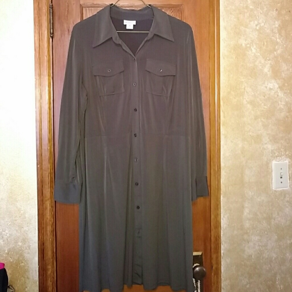 Olive Shirt Dress