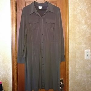 Olive Shirt Dress