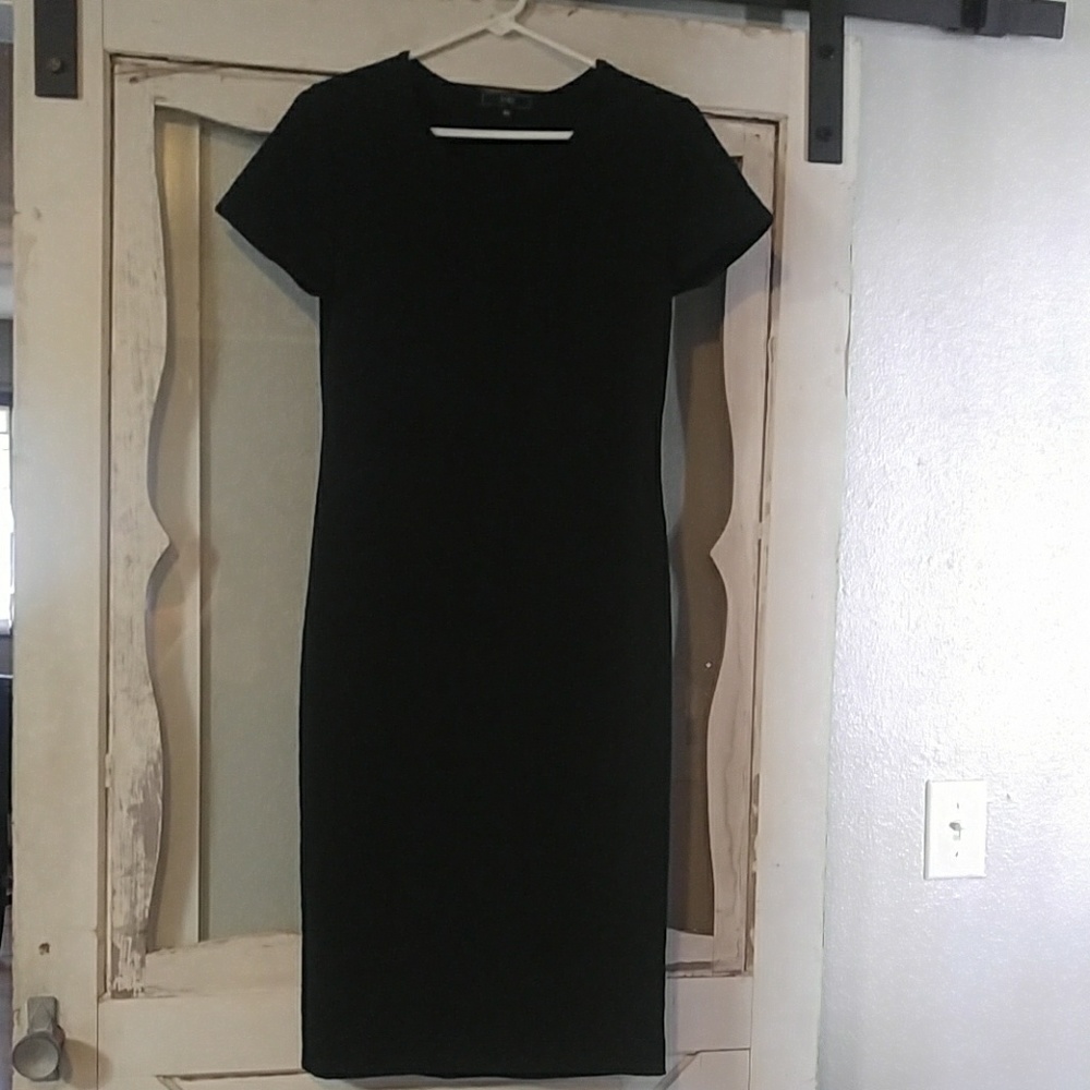 Black column dress