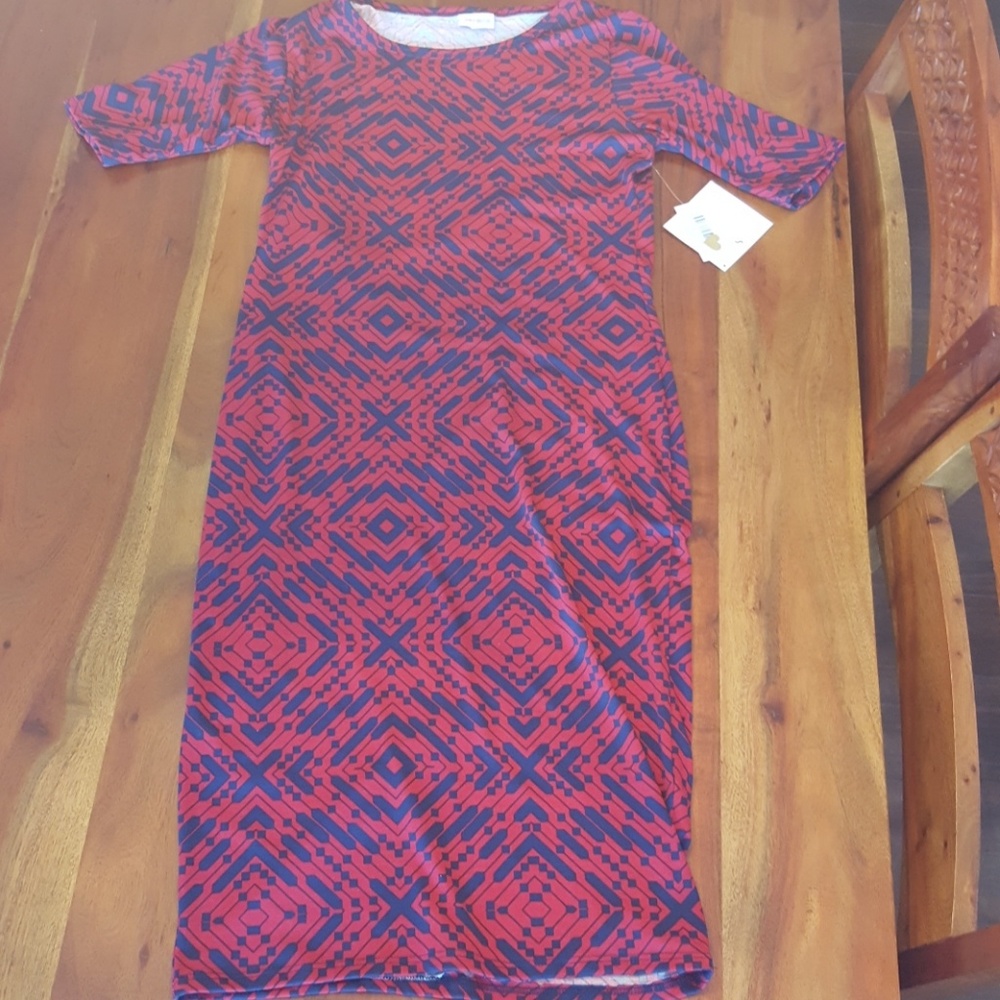 Small lularoe julia burgundy and navy