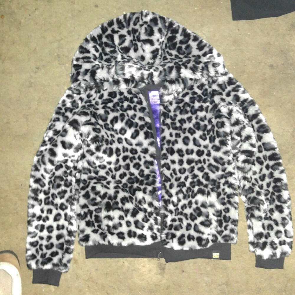 Victoria secret fur fashion show reversible jacket