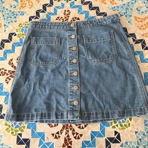 A line jean skirt