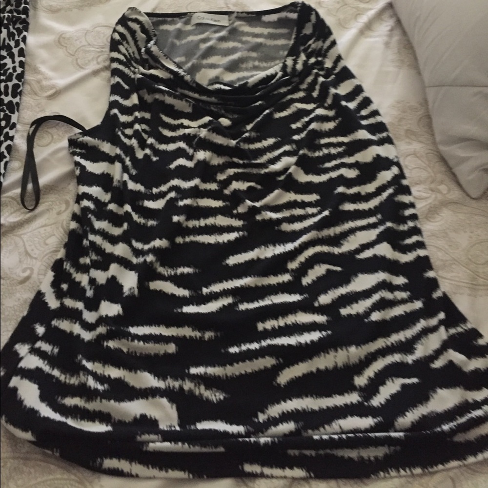 Zebra print sleeveless blouse
