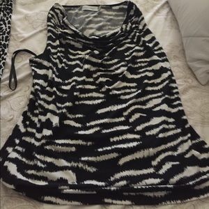 Zebra print sleeveless blouse