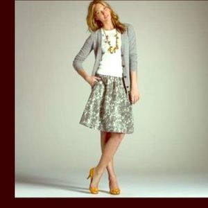 J.Crew silk grey a line skirt