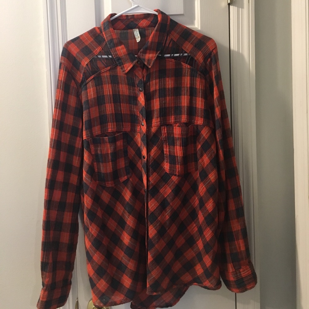 Free people lace up flannel
