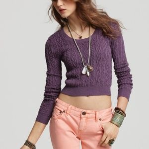 Free People Sweater - Cable Guy Cropped Pullover
