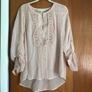 EUC sheer pink top