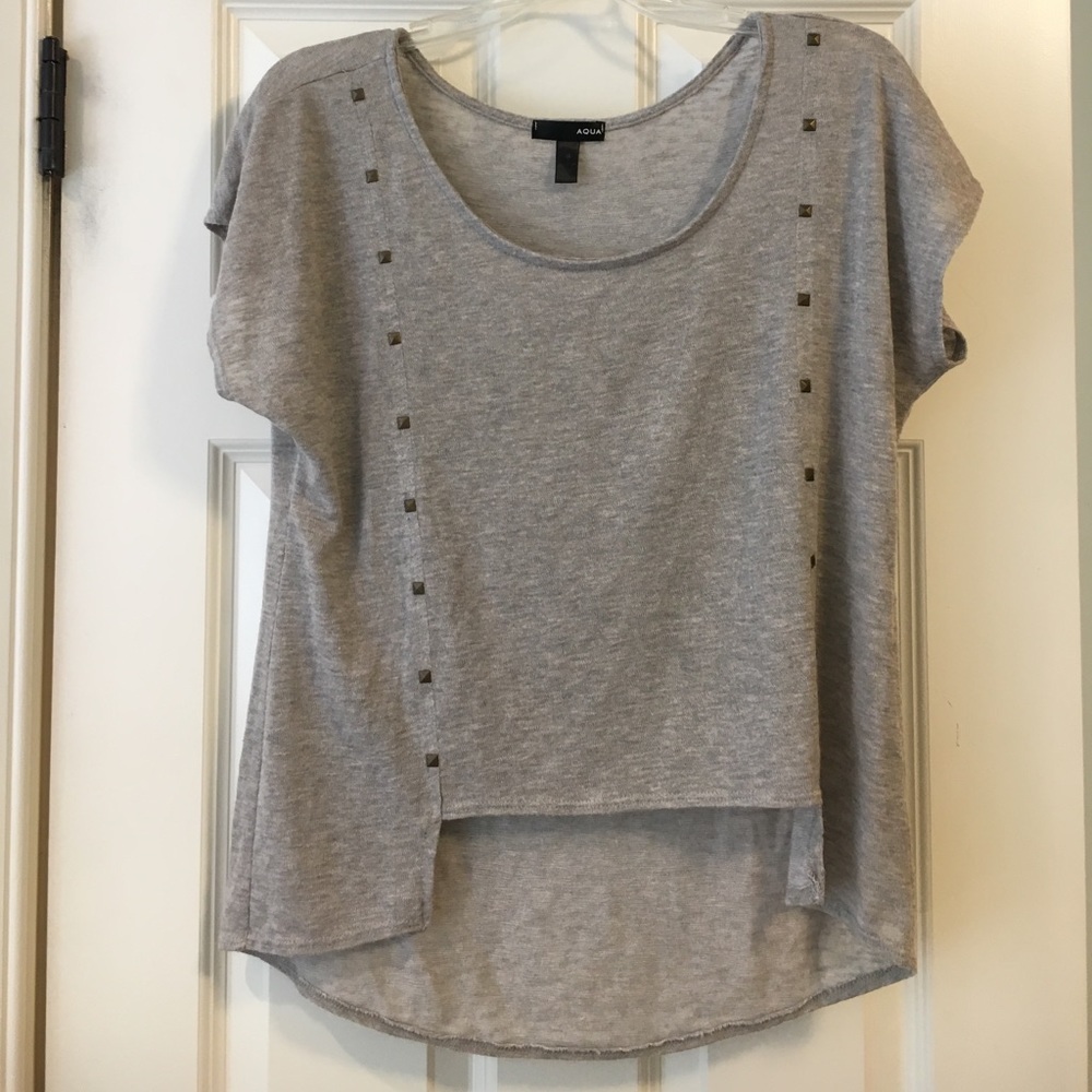 AQUA Grey Top with embellishments