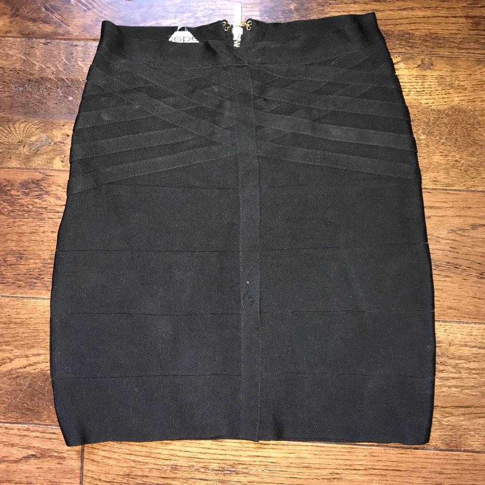 Black Bebe bandage skirt