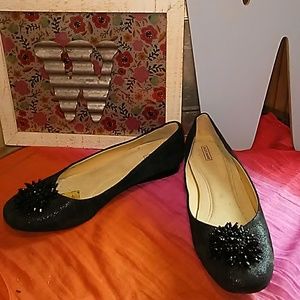 👠Sz 9M - Alex Marie black flats w/ beads👠