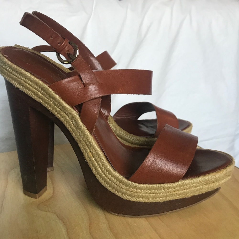 Chunky Jessica Simpson leather heels