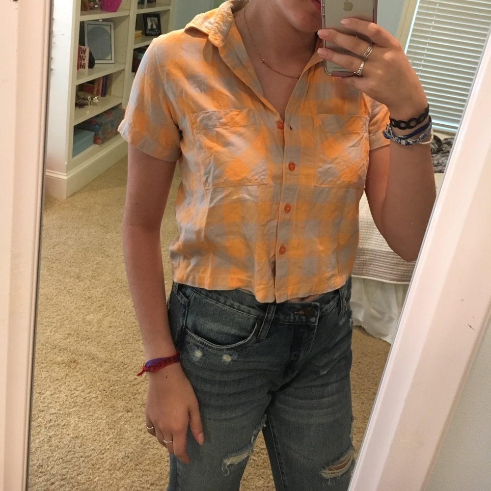Topshop plaid top