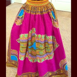 African maxi skirt with pockets