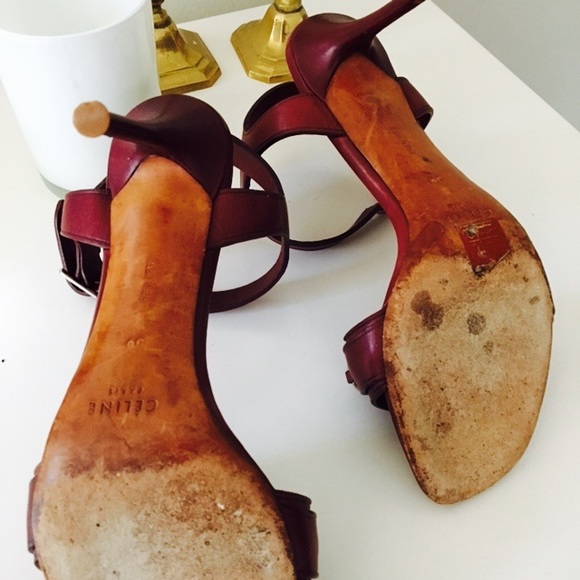 *SOLD* - Celine Paris Burgundy Heels - Picture 3 of 3
