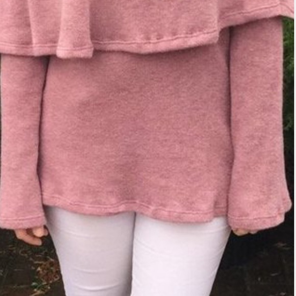 Simply mauve off shoulder sweater - Picture 4 of 4