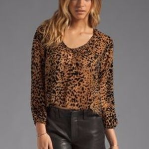Lovers + Friends Daydream Blouse - Leopard Burnout