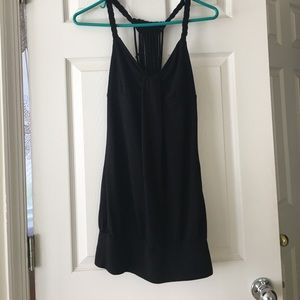 Black Tank Top with Braided Straps
