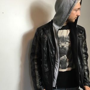 Unique faux leather jacket