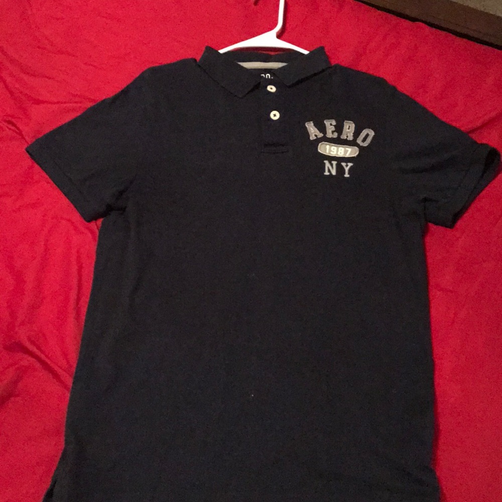 Navy blue men's polo shirt